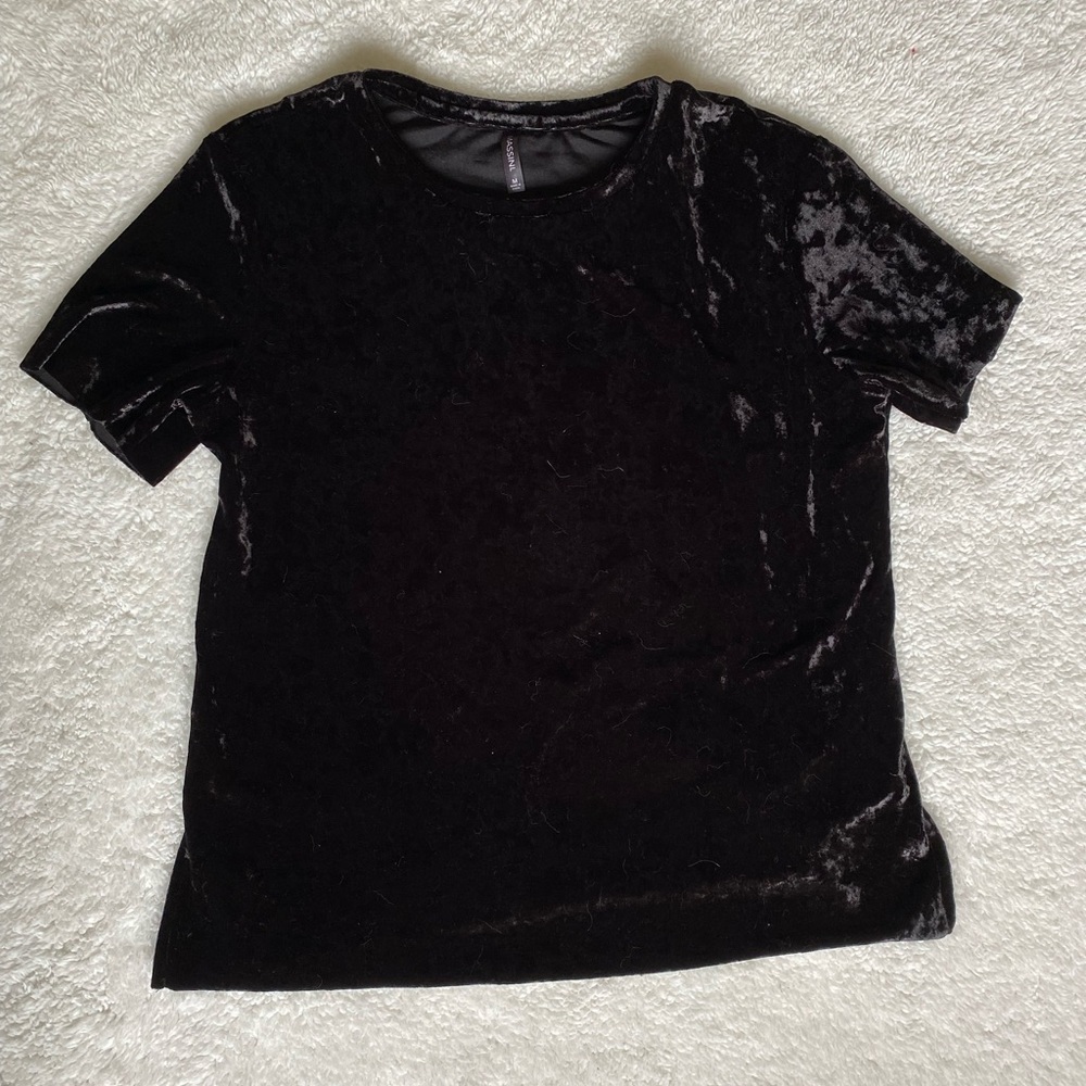 Massini Black Velvet Top